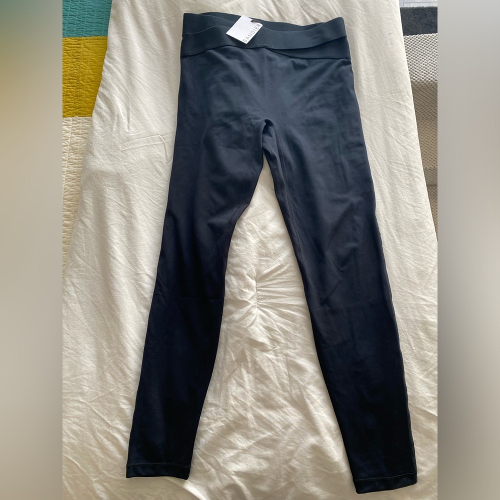 NWT Carbon38/Le Ore Crossover Waist Black Leggings Size Medium